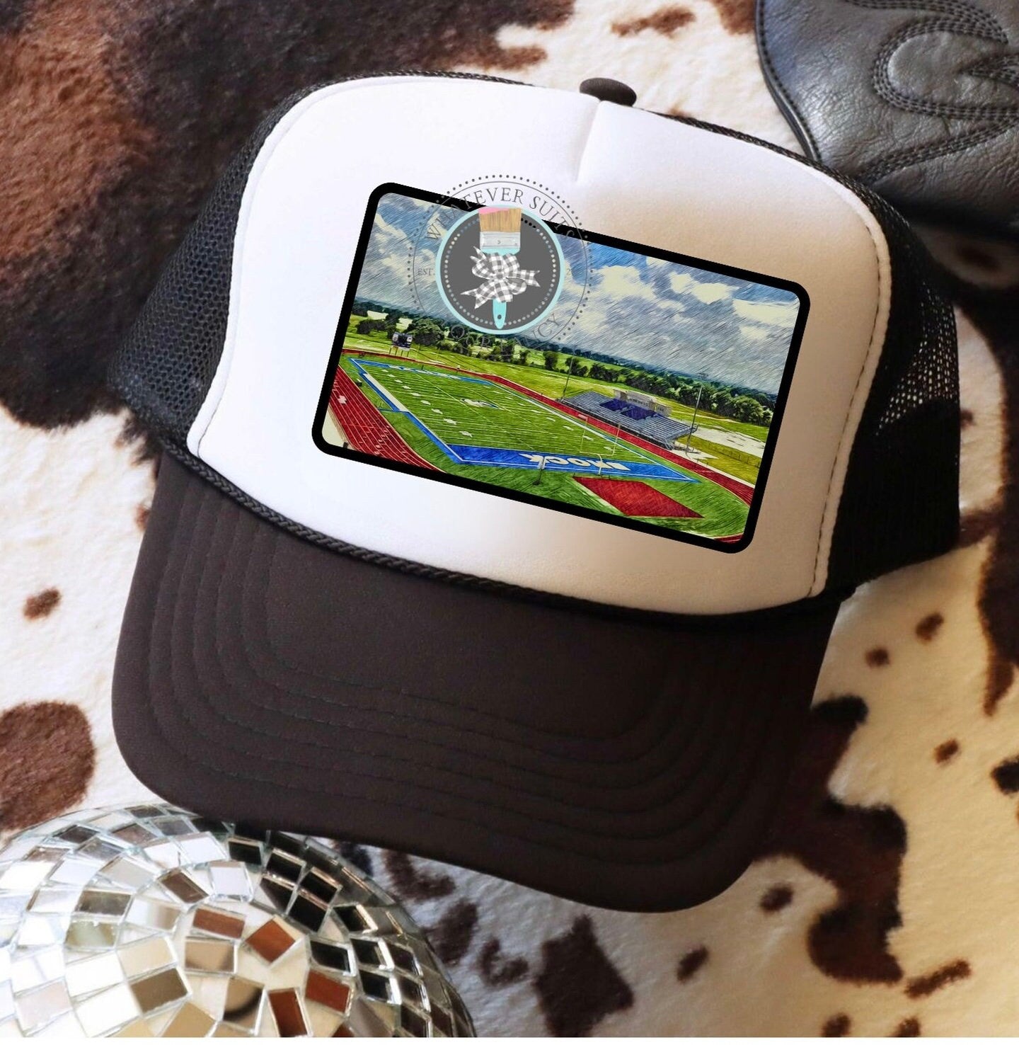 Watercolor Football Stadium Trucker Hat