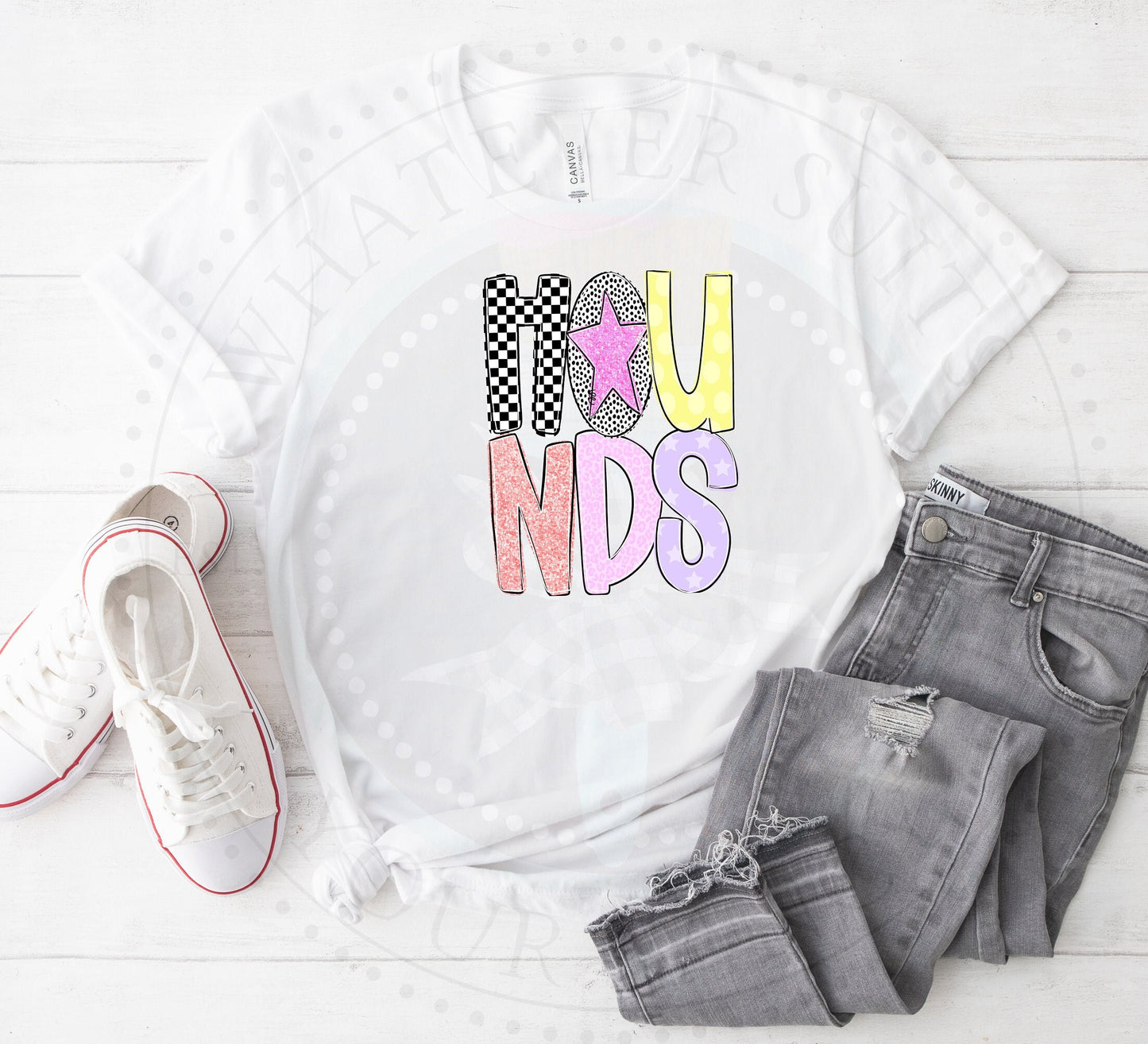 Hounds T-shirt- Pastel Fun DTF T-shirt- Trendy T-shirt- Gildan T-shirt
