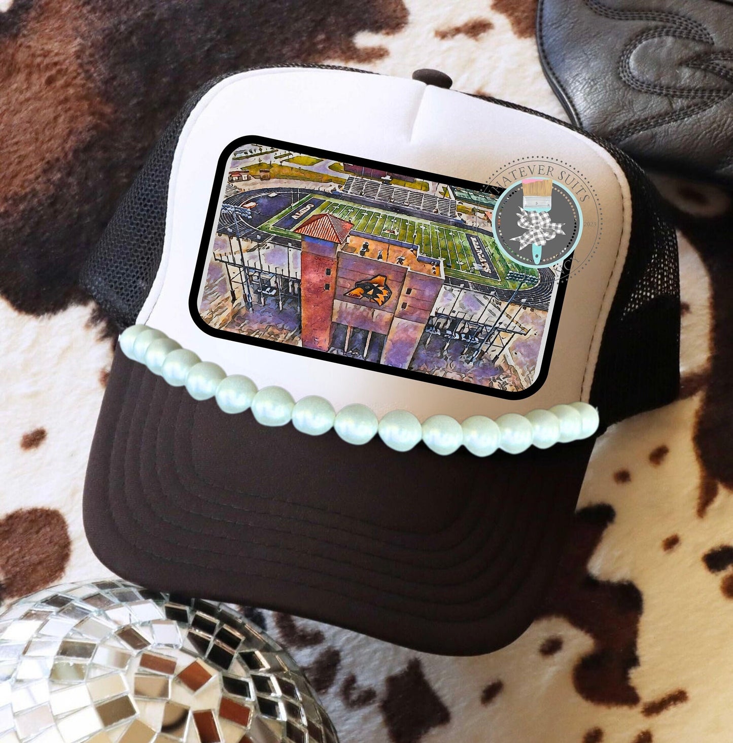Watercolor Football Stadium Trucker Hat