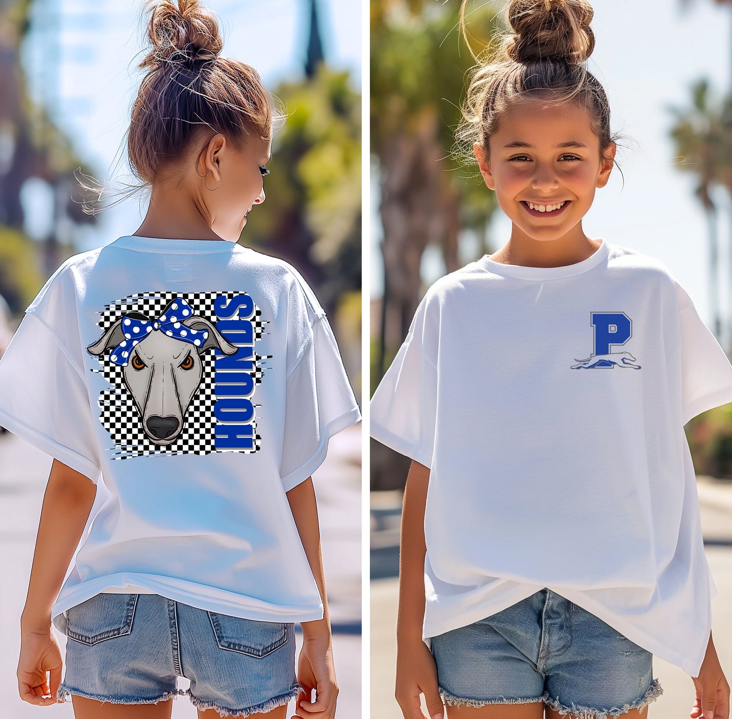 Hounds Backward Hat T-shirt- Hounds Bow Hat T-shirt- Trendy Spirit wear- Gildan T-shirt