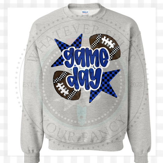 Game Day Black & Royal Blue stars w/ Football