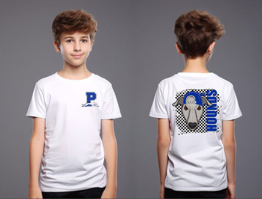 Hounds Backward Hat T-shirt- Hounds Bow Hat T-shirt- Trendy Spirit wear- Gildan T-shirt